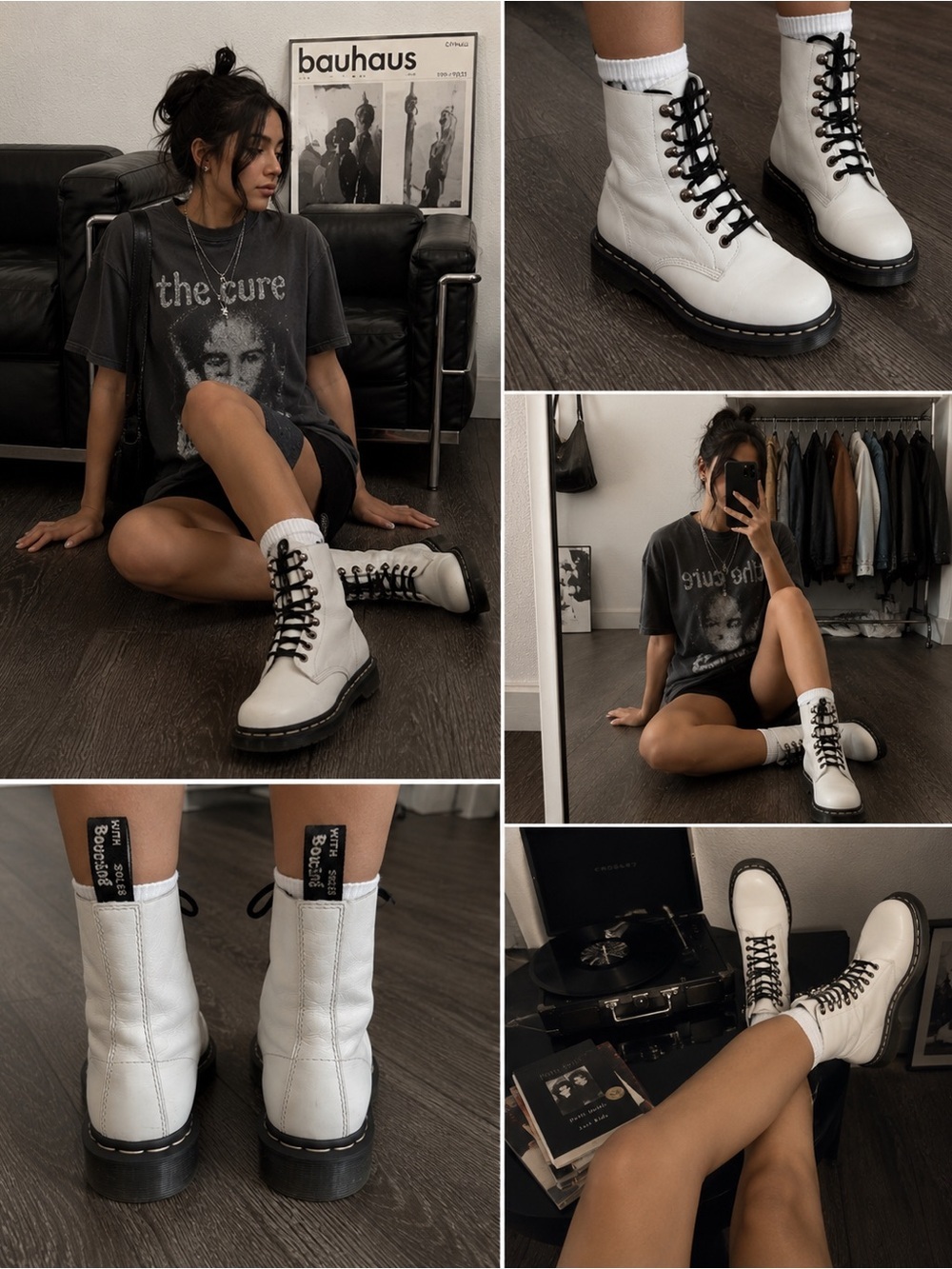 Dr Martens 1460 Pascal White Pisa Leather Boots Women’s 7